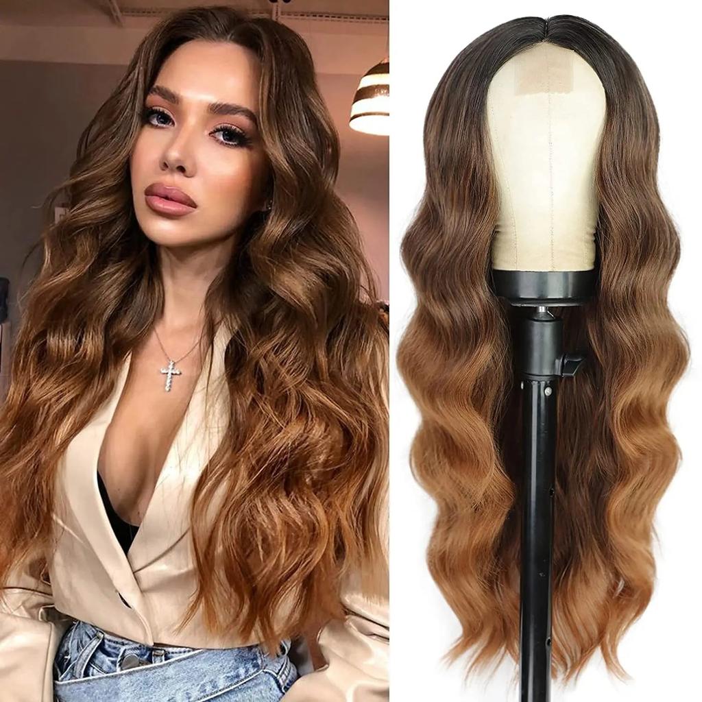 26 Inch Ombre Blonde Long Lace Wavy Wig for Women yxw-ombre-orange by HitMyNeed