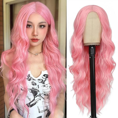 26 Inch Ombre Blonde Long Lace Wavy Wig for Women yxw-pink6 by HitMyNeed