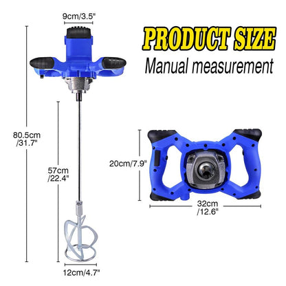 2600W Electric Concrete & Plaster Paddle Mixer, 6-Speed by HitMyNeed
