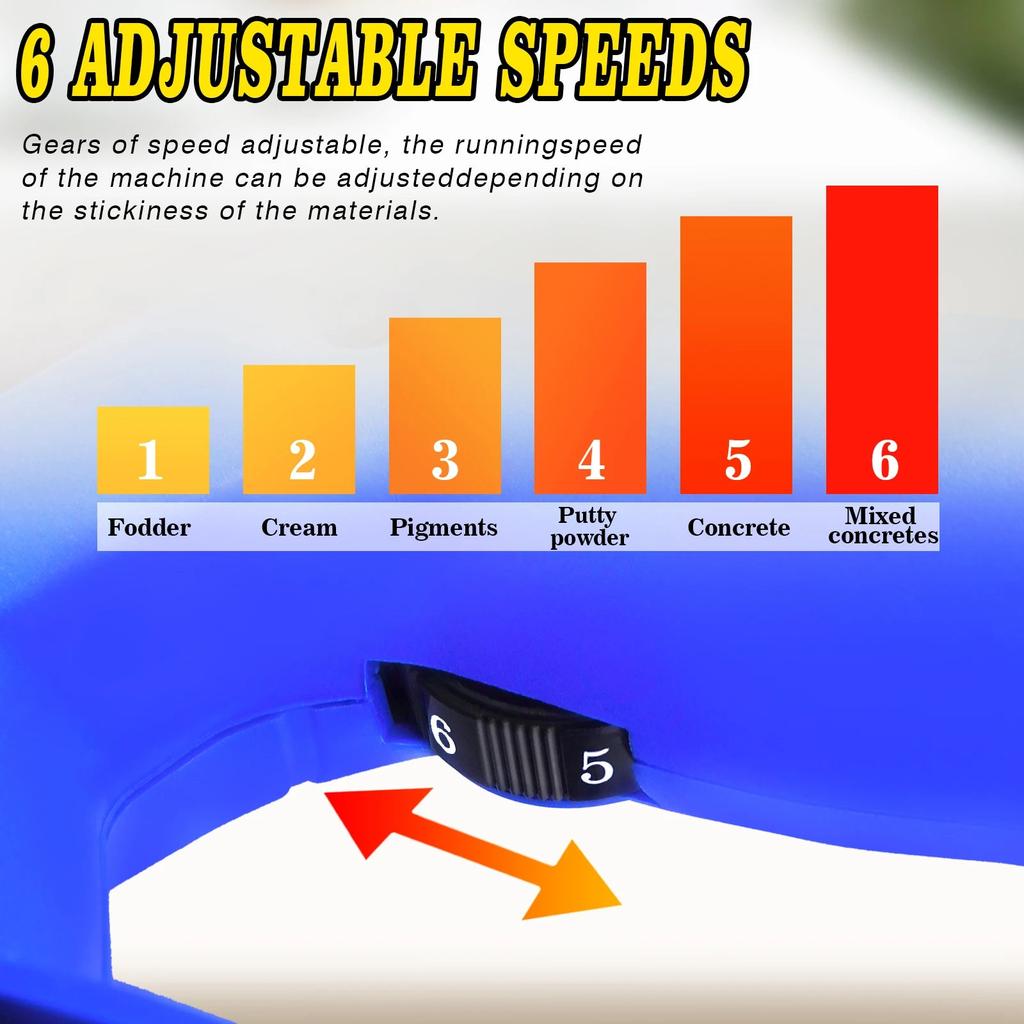 2600W Electric Concrete & Plaster Paddle Mixer, 6-Speed by HitMyNeed