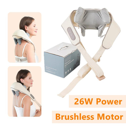 26W Brushless Wireless Neck and Shoulder Massager 26w-white by HitMyNeed
