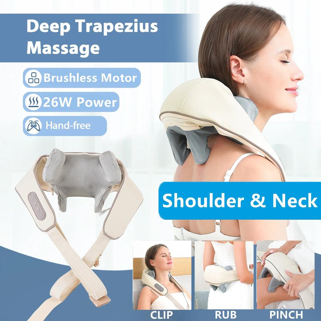 26W Brushless Wireless Neck and Shoulder Massager by HitMyNeed