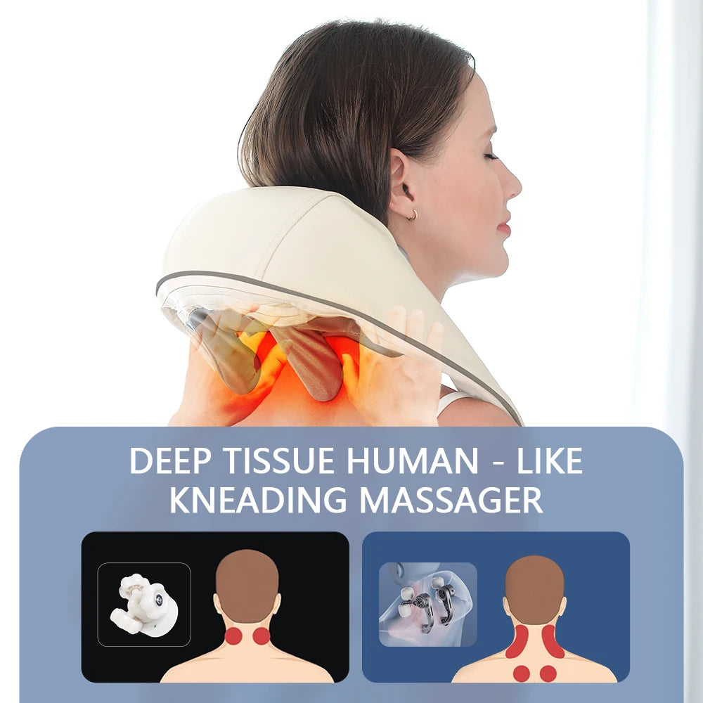 26W Brushless Wireless Neck and Shoulder Massager by HitMyNeed