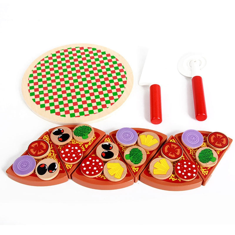 27-Piece Kids Pizza Play Set Educational Toy by HitMyNeed