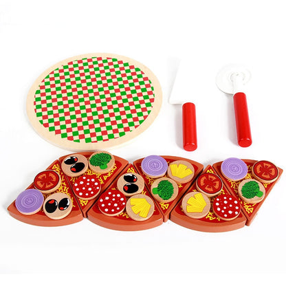 27-Piece Kids Pizza Play Set Educational Toy by HitMyNeed