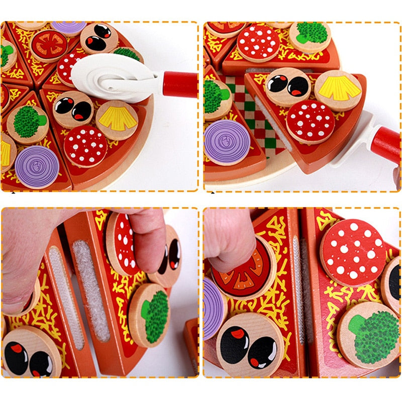 27-Piece Kids Pizza Play Set Educational Toy by HitMyNeed