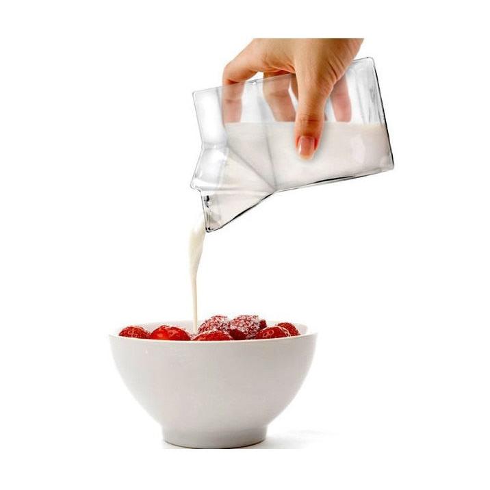 275ml Clear Glass Milk Carton Cup by HitMyNeed