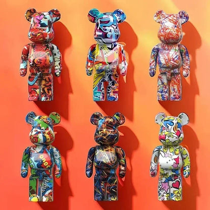 27cm Graffiti Bear Figurine Money Jar Decor by HitMyNeed