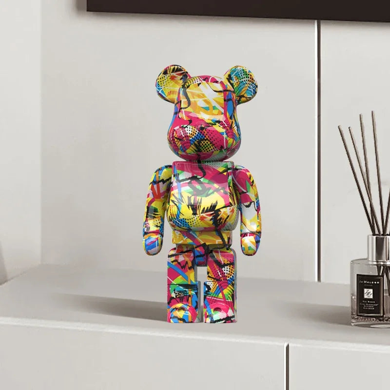 27cm Graffiti Bear Figurine Money Jar Decor p by HitMyNeed