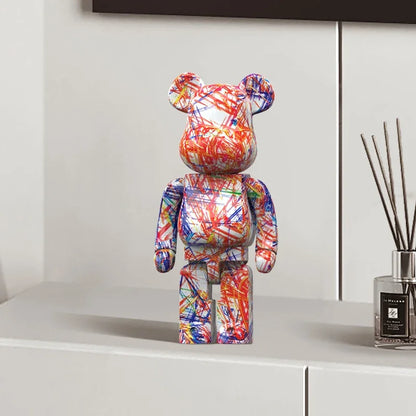 27cm Graffiti Bear Figurine Money Jar Decor q by HitMyNeed