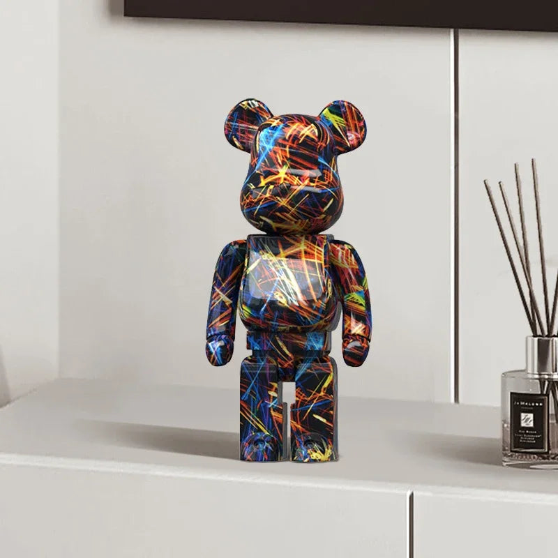 27cm Graffiti Bear Figurine Money Jar Decor r by HitMyNeed