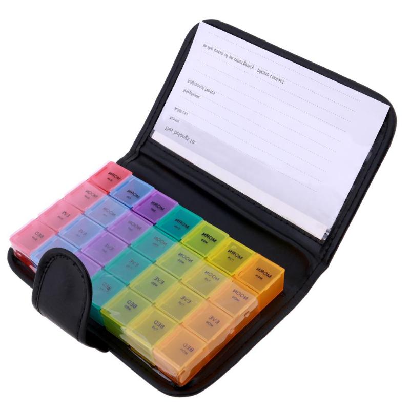 28-Compartment Weekly Pill Case with Travel Bag by HitMyNeed