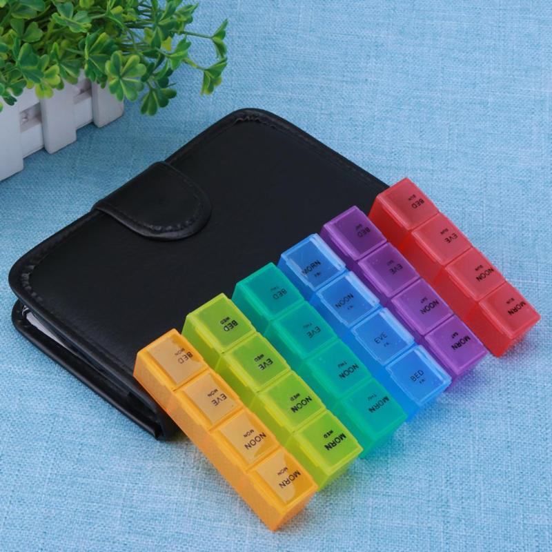 28-Compartment Weekly Pill Case with Travel Bag by HitMyNeed