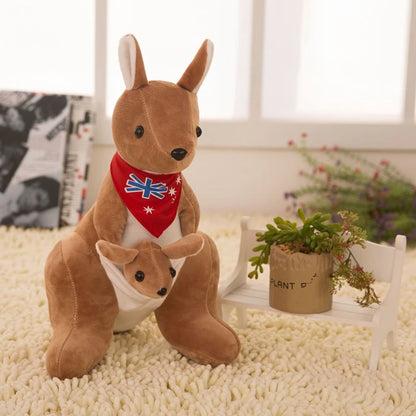 28cm Australian Kangaroo & Joey Plush Toy Gift light-yellow by HitMyNeed