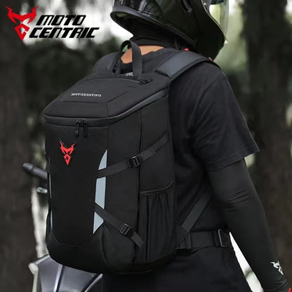 28L Waterproof Motorcycle Backpack with Helmet Holder by HitMyNeed