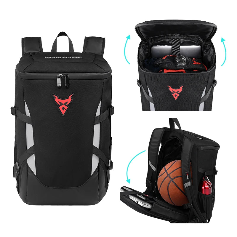 28L Waterproof Motorcycle Backpack with Helmet Holder by HitMyNeed