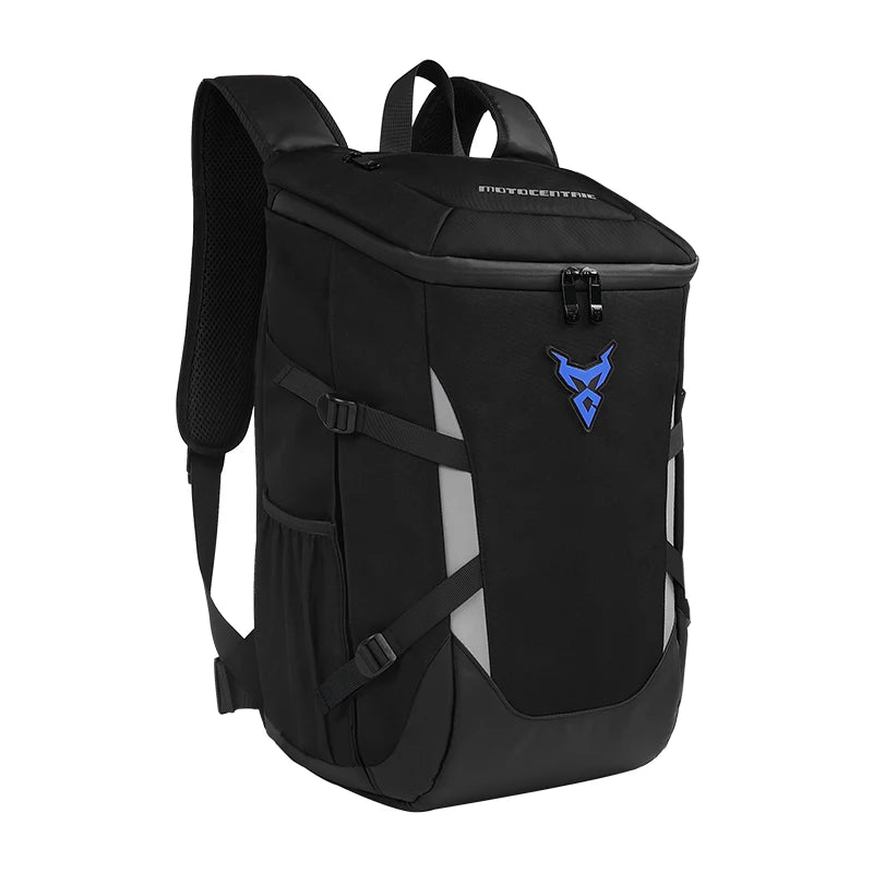 28L Waterproof Motorcycle Backpack with Helmet Holder blue by HitMyNeed