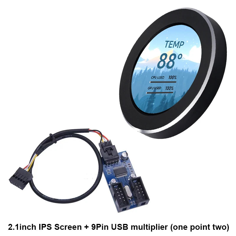 2.1" Round IPS USB PC Hardware Monitoring Display kit-2-b-2-1inch by HitMyNeed
