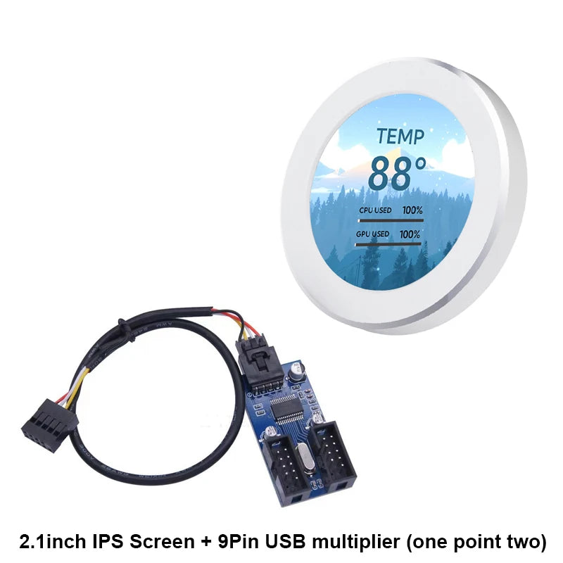 2.1" Round IPS USB PC Hardware Monitoring Display kit-2-w-2-1inch by HitMyNeed