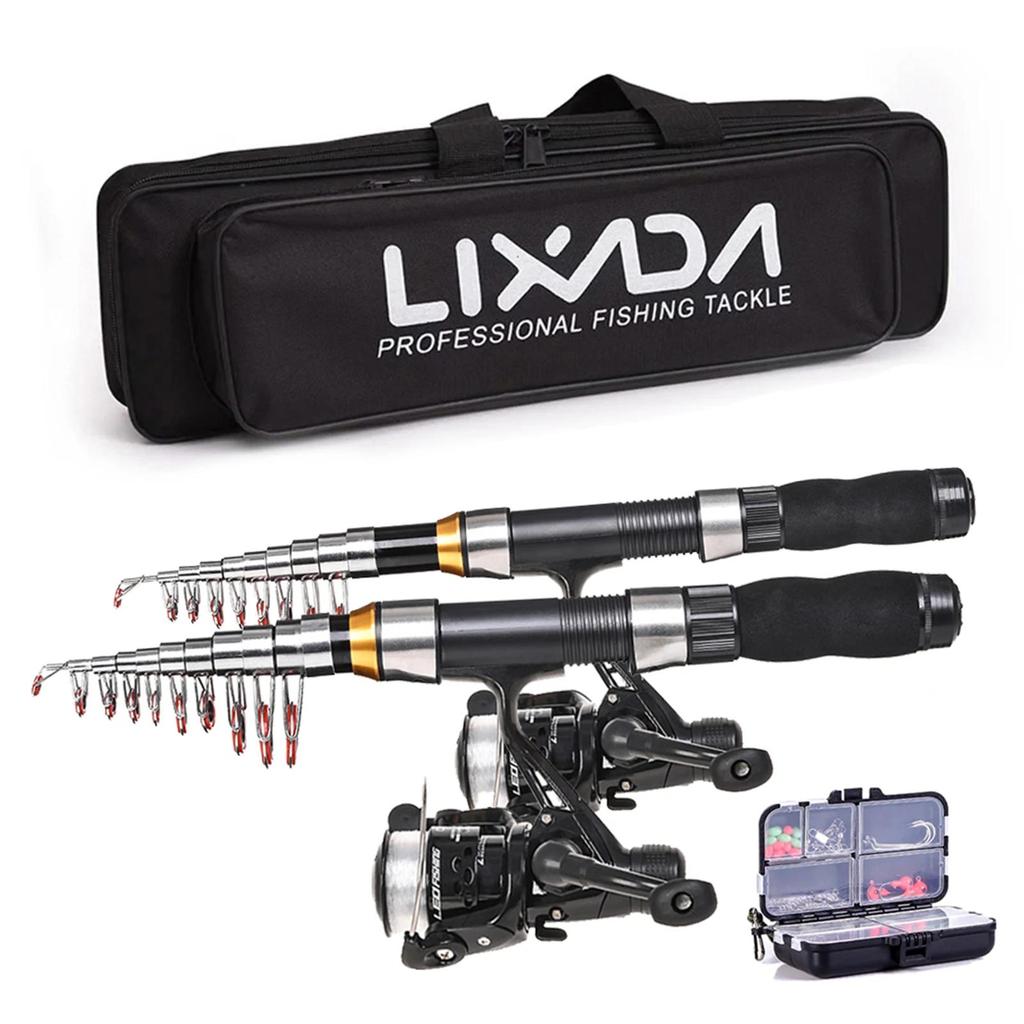 2.1m & 2.3m Telescopic Fishing Rod Reel Combo Kit by HitMyNeed