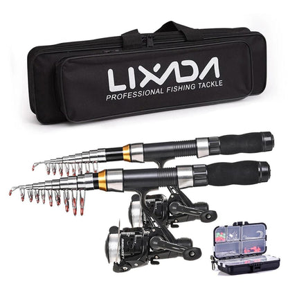 2.1m & 2.3m Telescopic Fishing Rod Reel Combo Kit by HitMyNeed