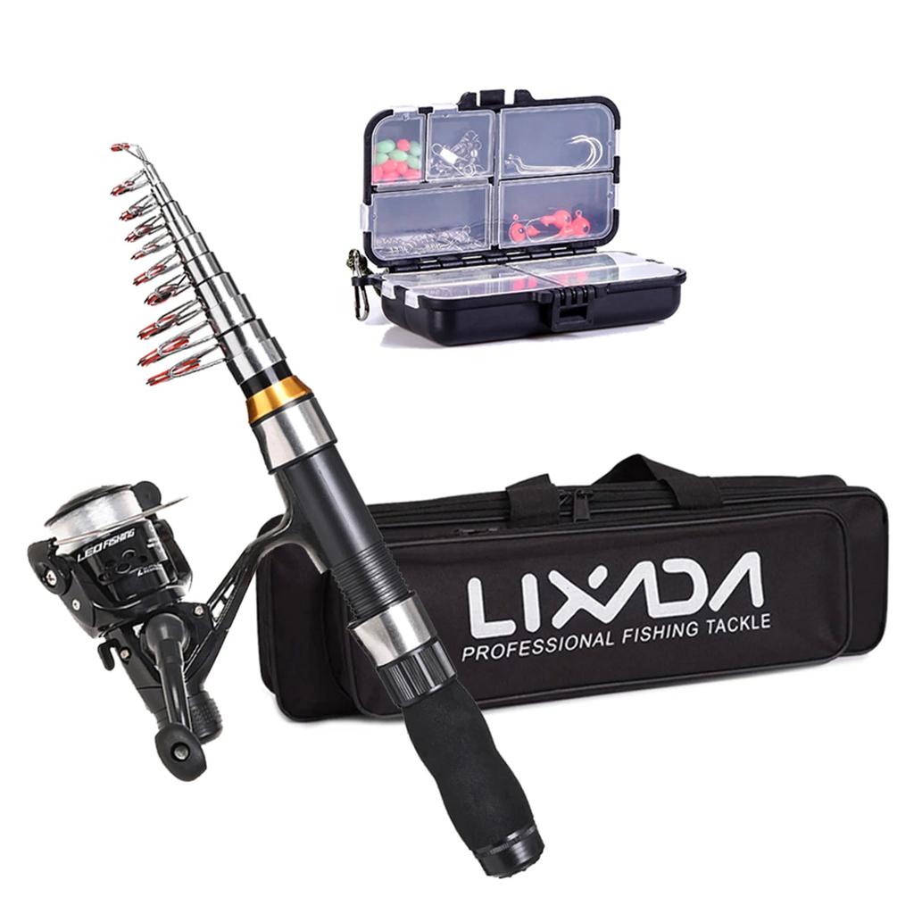 2.1m & 2.3m Telescopic Fishing Rod Reel Combo Kit by HitMyNeed