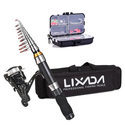 2.1m & 2.3m Telescopic Fishing Rod Reel Combo Kit by HitMyNeed