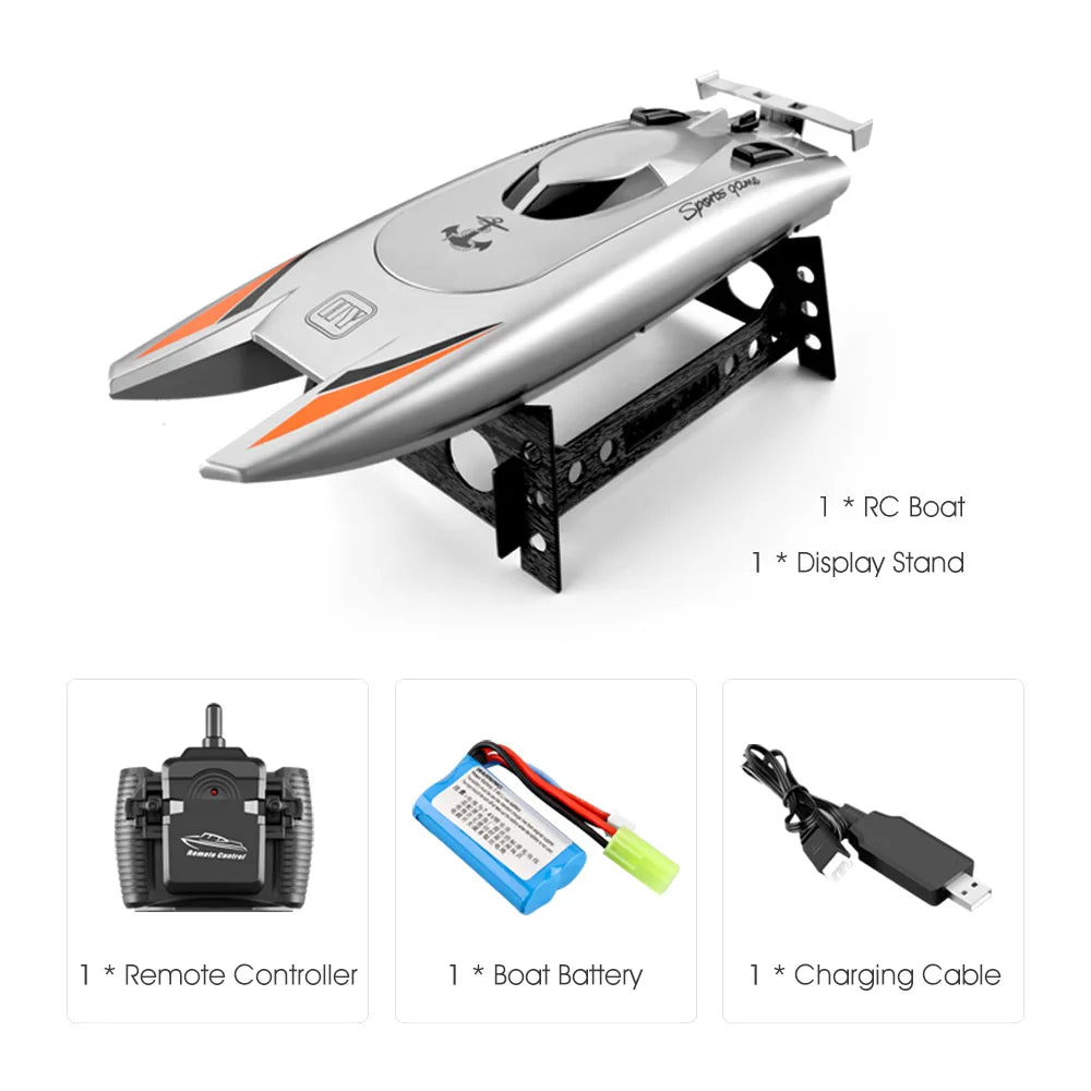 2.4G High-Speed RC Racing Boat with Dual Motors white by HitMyNeed