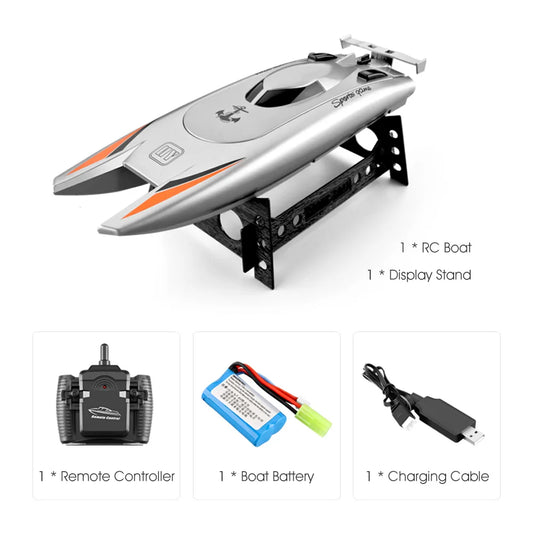 2.4G High-Speed RC Racing Boat with Dual Motors white by HitMyNeed