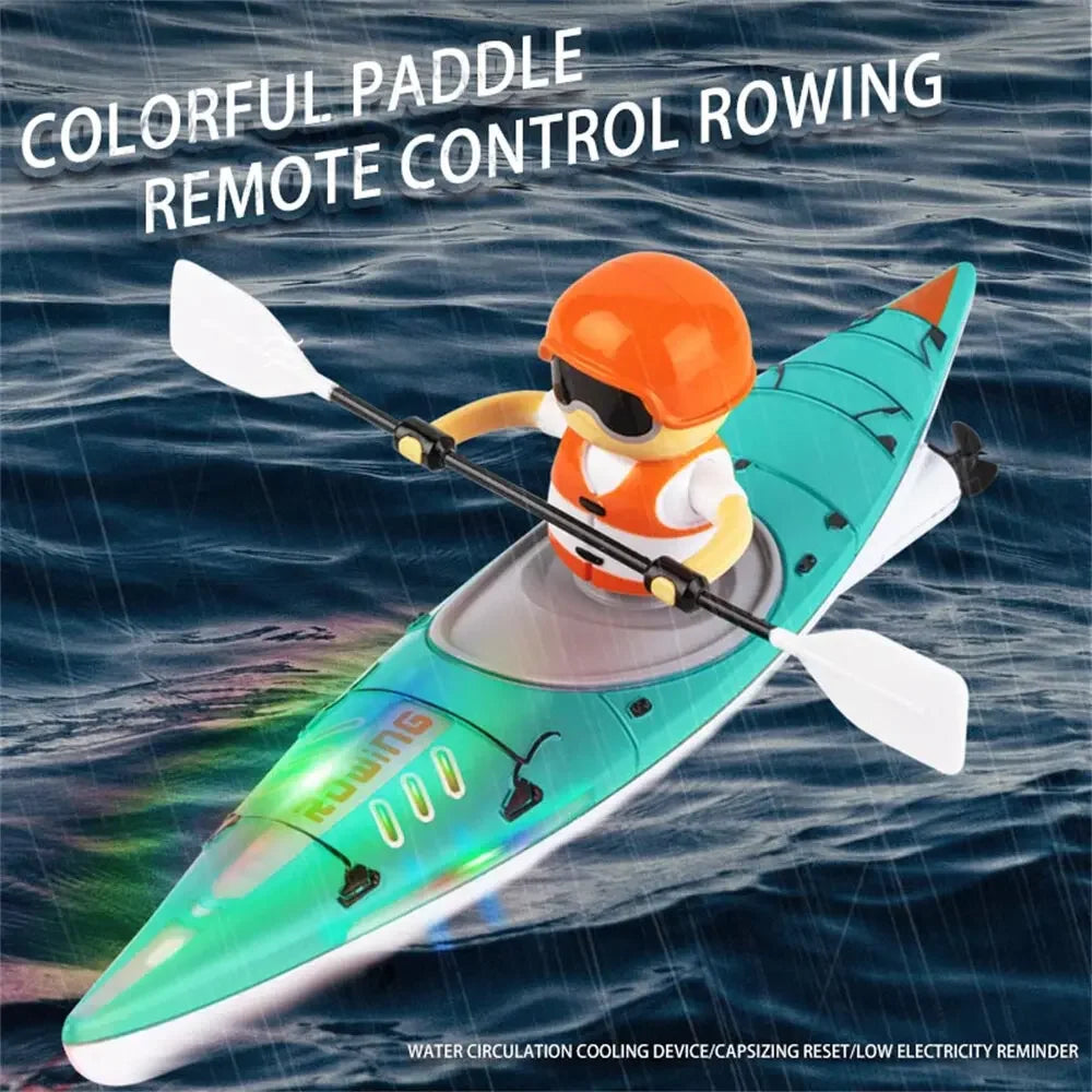 2.4G RC Boat with LED Lights & Dual Speed Modes by HitMyNeed