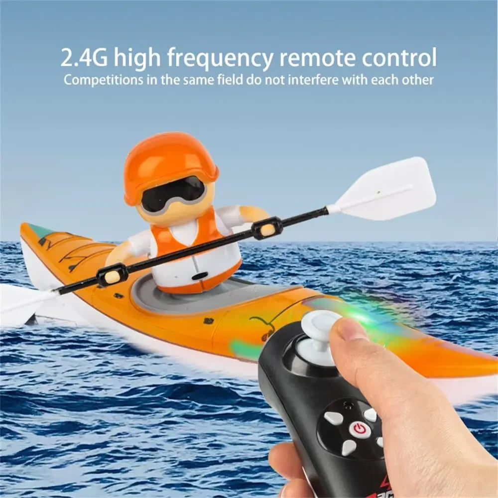 2.4G RC Boat with LED Lights & Dual Speed Modes by HitMyNeed