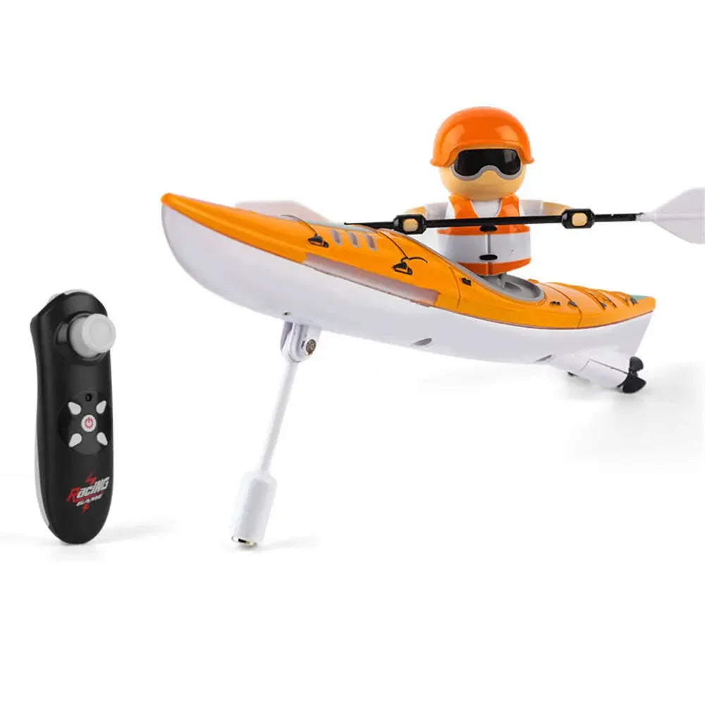 2.4G RC Boat with LED Lights & Dual Speed Modes yellow by HitMyNeed