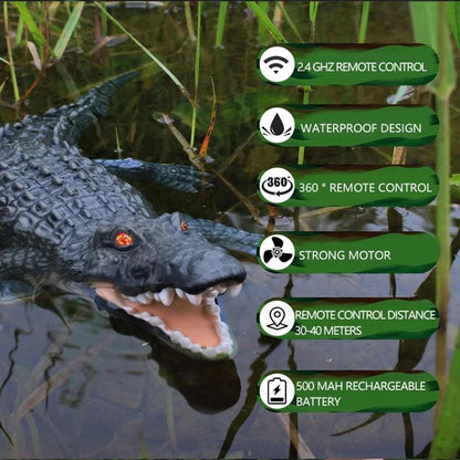 2.4G Remote Control Crocodile RC Boat for Pools by HitMyNeed