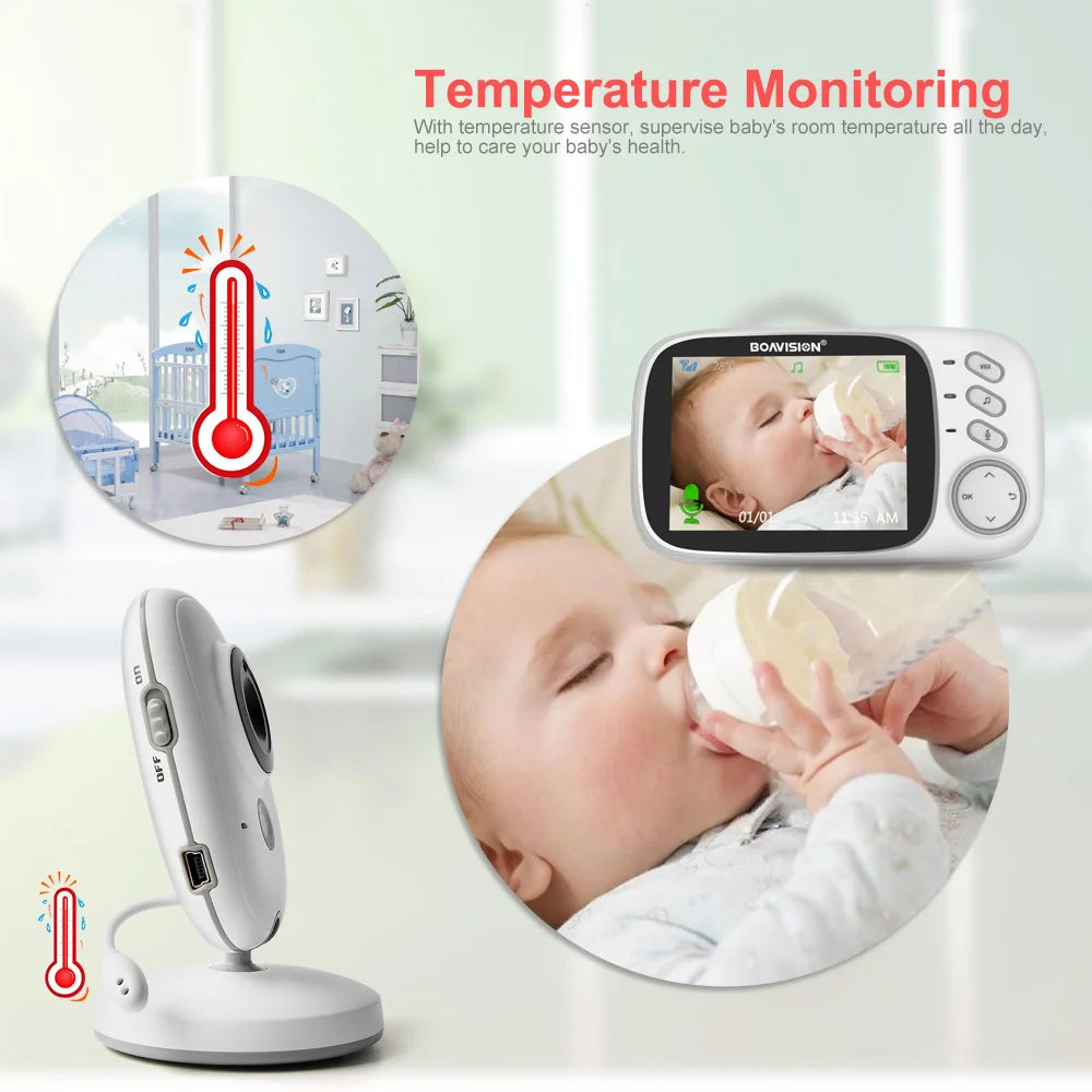2.4G Video Baby Monitor with 3.2" Screen & Talkback by HitMyNeed