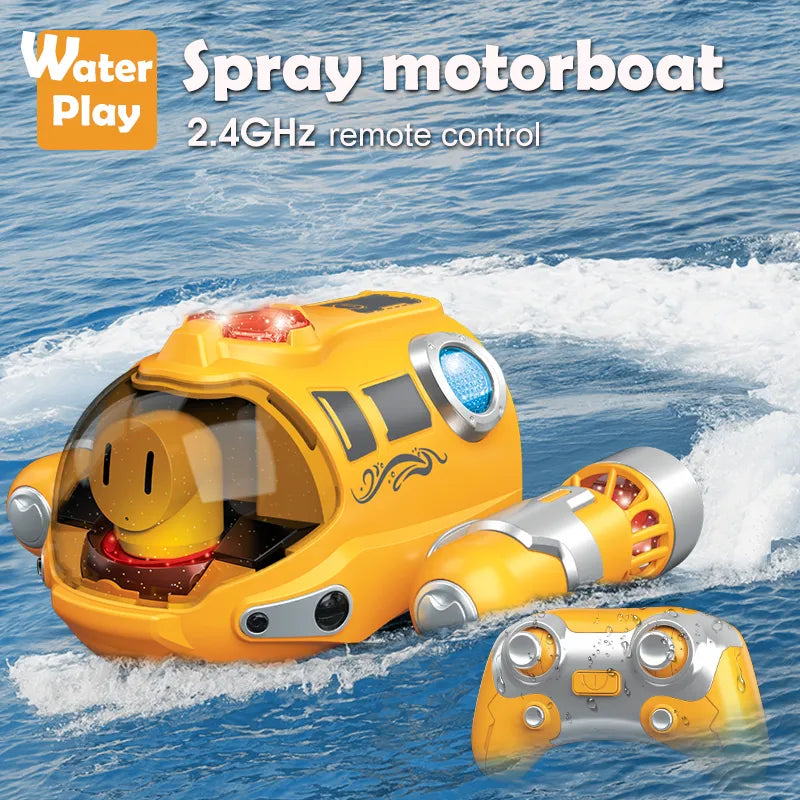 2.4GHz RC Spray Motorboat for Pool & Bath Play by HitMyNeed