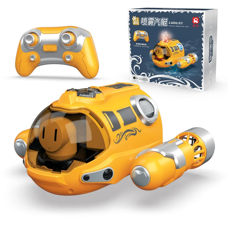 2.4GHz RC Spray Motorboat for Pool & Bath Play yellow by HitMyNeed
