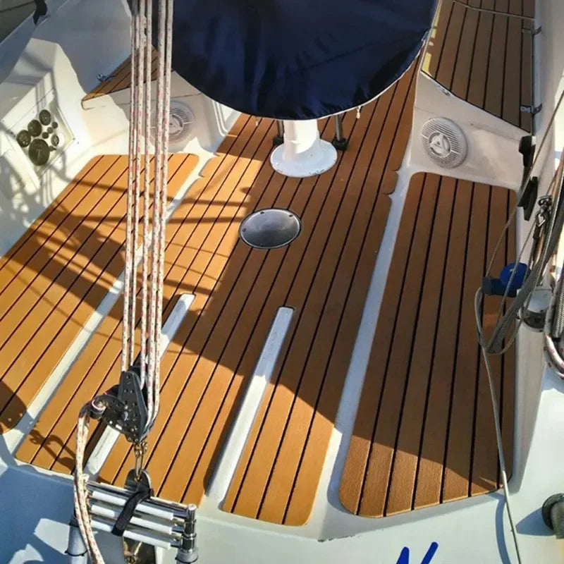 2.4m Self-Adhesive EVA Faux Teak Boat Decking Sheet by HitMyNeed