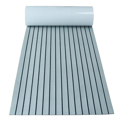 2.4m Self-Adhesive EVA Faux Teak Boat Decking Sheet gray-black by HitMyNeed