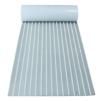 2.4m Self-Adhesive EVA Faux Teak Boat Decking Sheet gray-white by HitMyNeed