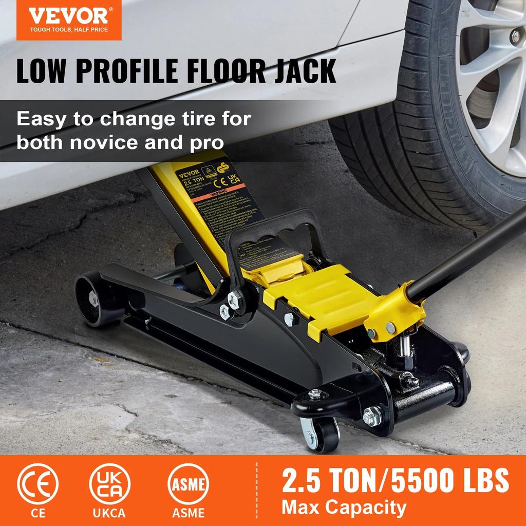2.5 Ton Low Profile Hydraulic Floor Jack, Steel by HitMyNeed