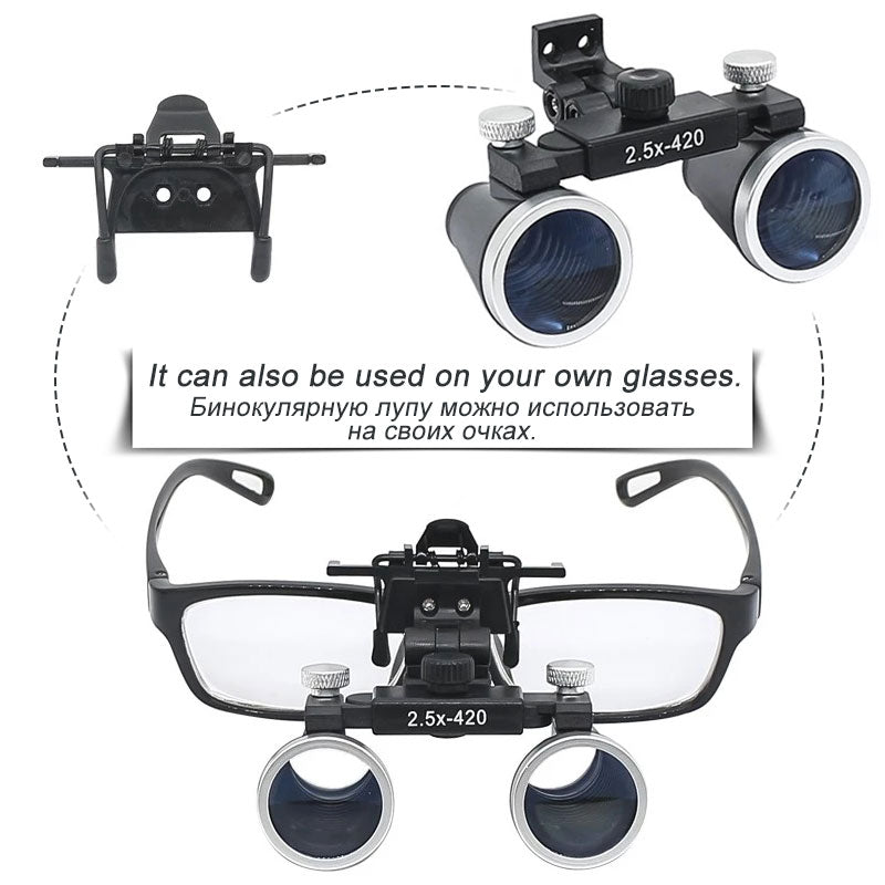 2.5X/3.5X Dental Surgical Loupes with LED Headlight by HitMyNeed