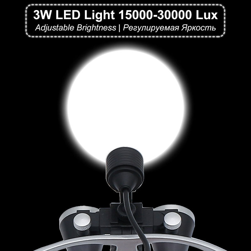 2.5X/3.5X Dental Surgical Loupes with LED Headlight by HitMyNeed