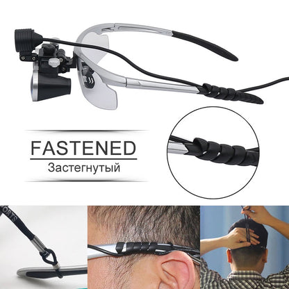 2.5X/3.5X Dental Surgical Loupes with LED Headlight by HitMyNeed