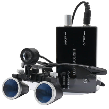 2.5X/3.5X Dental Surgical Loupes with LED Headlight black 3-5x by HitMyNeed