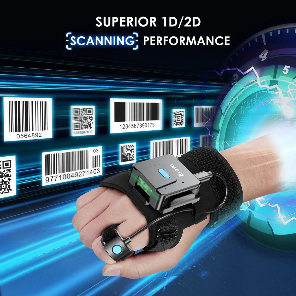 2D Bluetooth Glove Barcode Scanner with Finger Reader by HitMyNeed