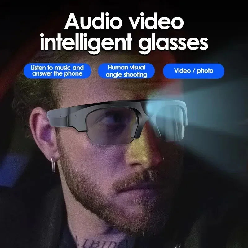 2K Camera Smart Glasses with Bluetooth Audio and TWS by HitMyNeed