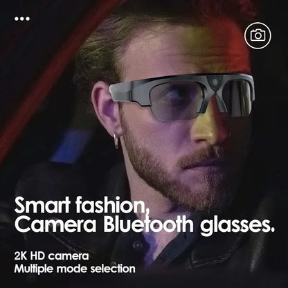 2K Camera Smart Glasses with Bluetooth Audio and TWS by HitMyNeed