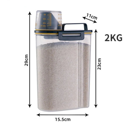2kg Pet Food Storage Container with Measuring Cup 2kg-black by HitMyNeed