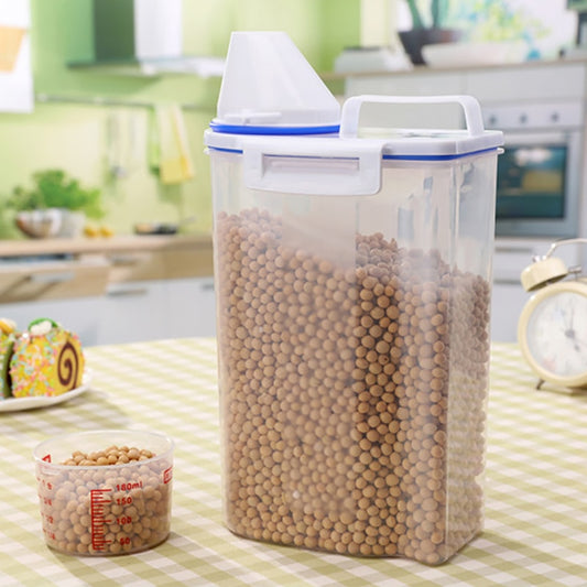 2L Cereal Keeper Plastic Dispenser with Measuring Cup by HitMyNeed