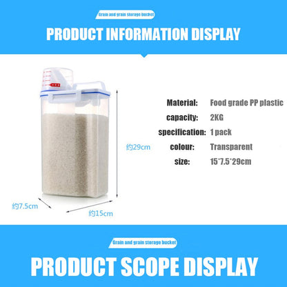 2L Cereal Keeper Plastic Dispenser with Measuring Cup by HitMyNeed